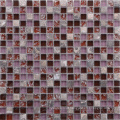 Vintage Style Purple with Red Glass and Stone Mosaic Tile